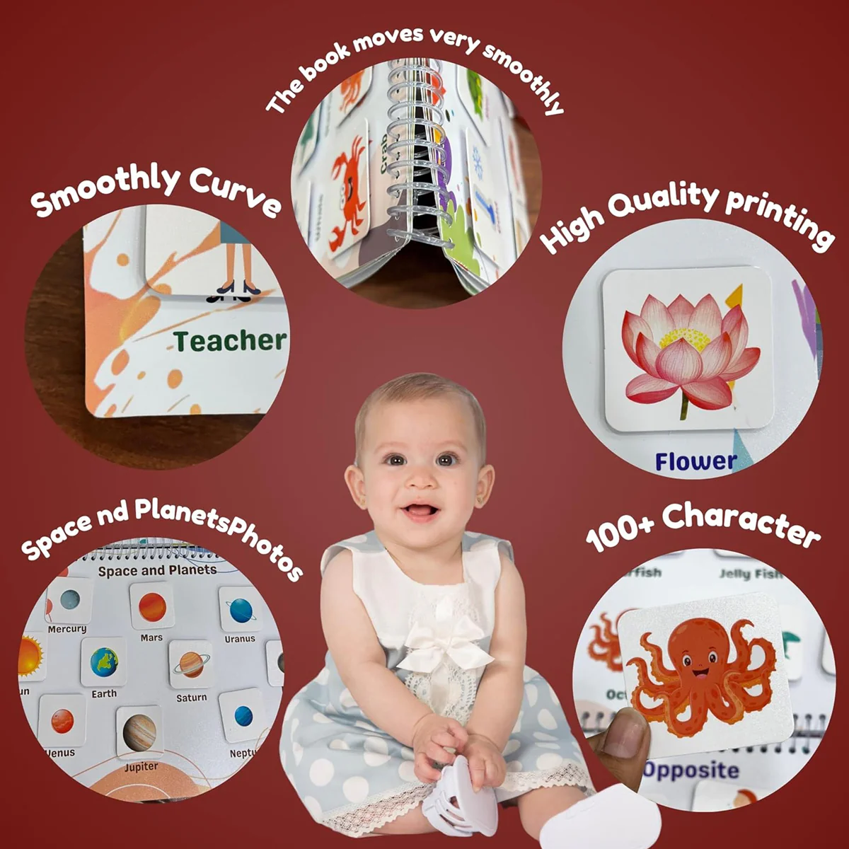 AM5787 Bade Natkhat All in One Early Learning Board Book (13 Category) - For Kids Velcro Book - Image 2