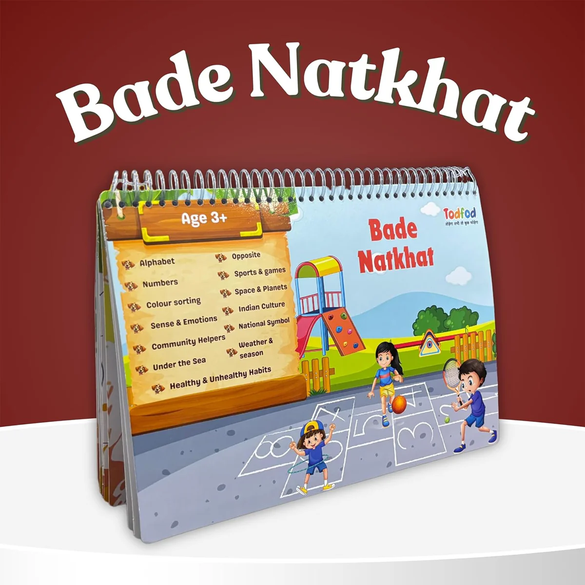 AM5787 Bade Natkhat All in One Early Learning Board Book (13 Category) - For Kids Velcro Book - Image 6