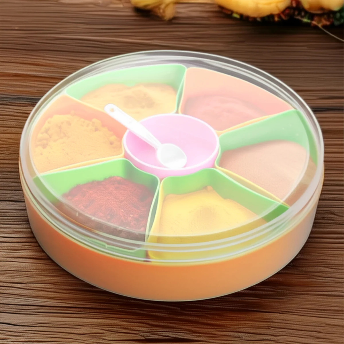 AM5795 Multipurpose Masala Box With Spoon (7 Compartments)