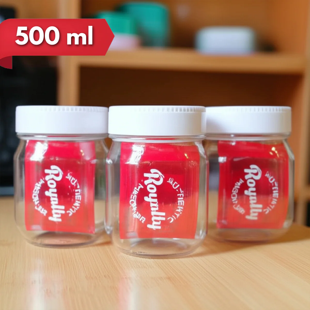 AM5805 Royal ware 500ml Plastic Container Storage Jar (3 pcs) Set For Kitchen