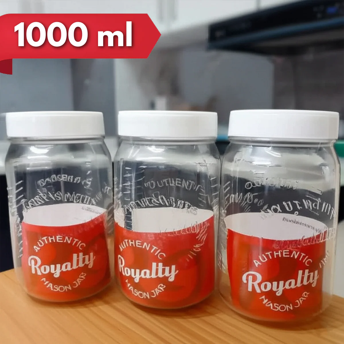 AM5806 Royal ware 1000ml Plastic Container Storage Jar (3 pcs) Set For Kitchen