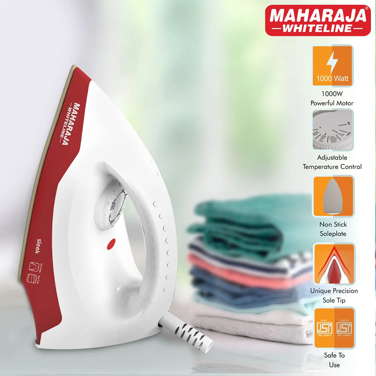 AM5809 Maharaja Sleek 1000-Watt Dry Iron - Image 5