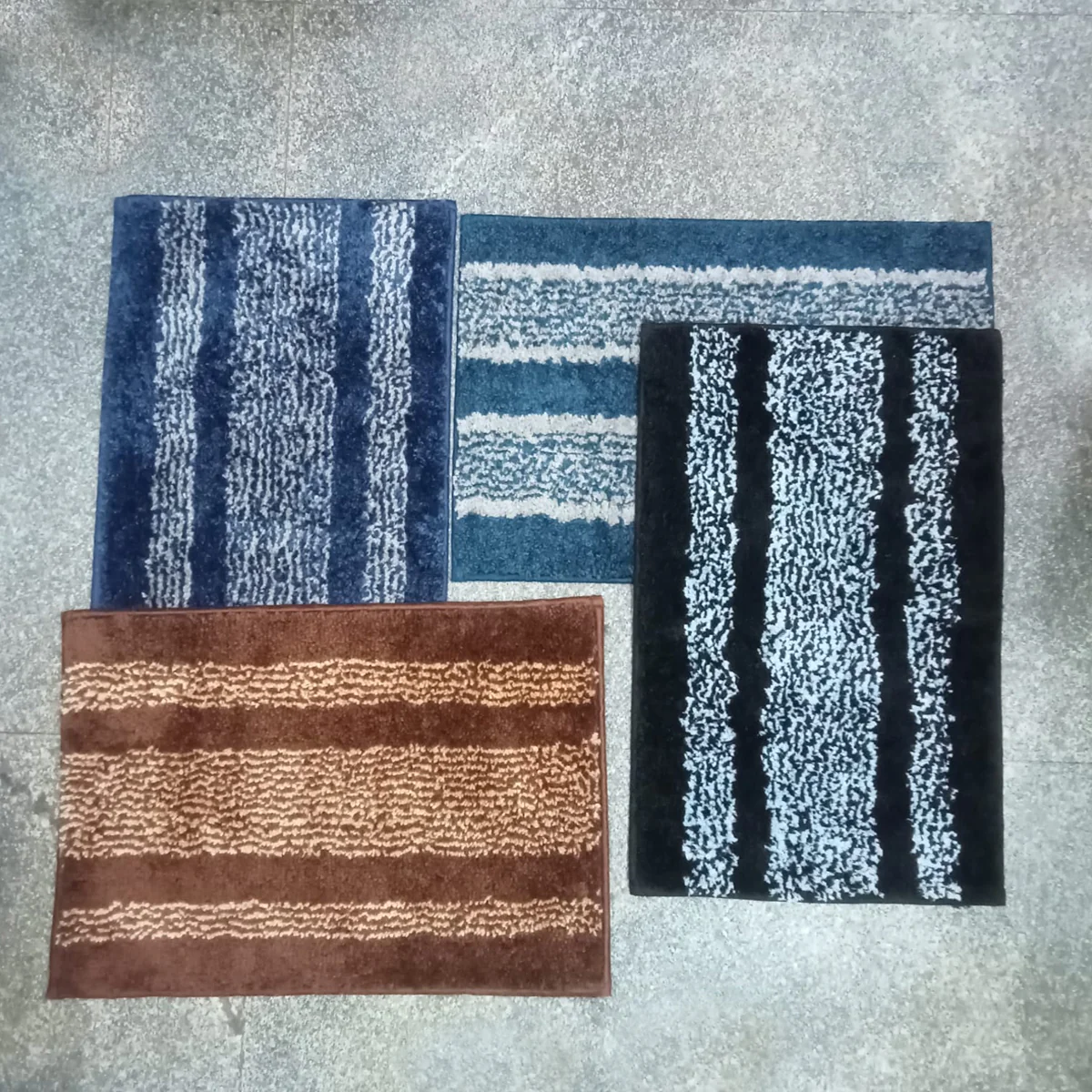 AM5850 Lining Print Microfiber Door & Bath Mat (RG, 16x24 Inch) Multicolour - Image 6