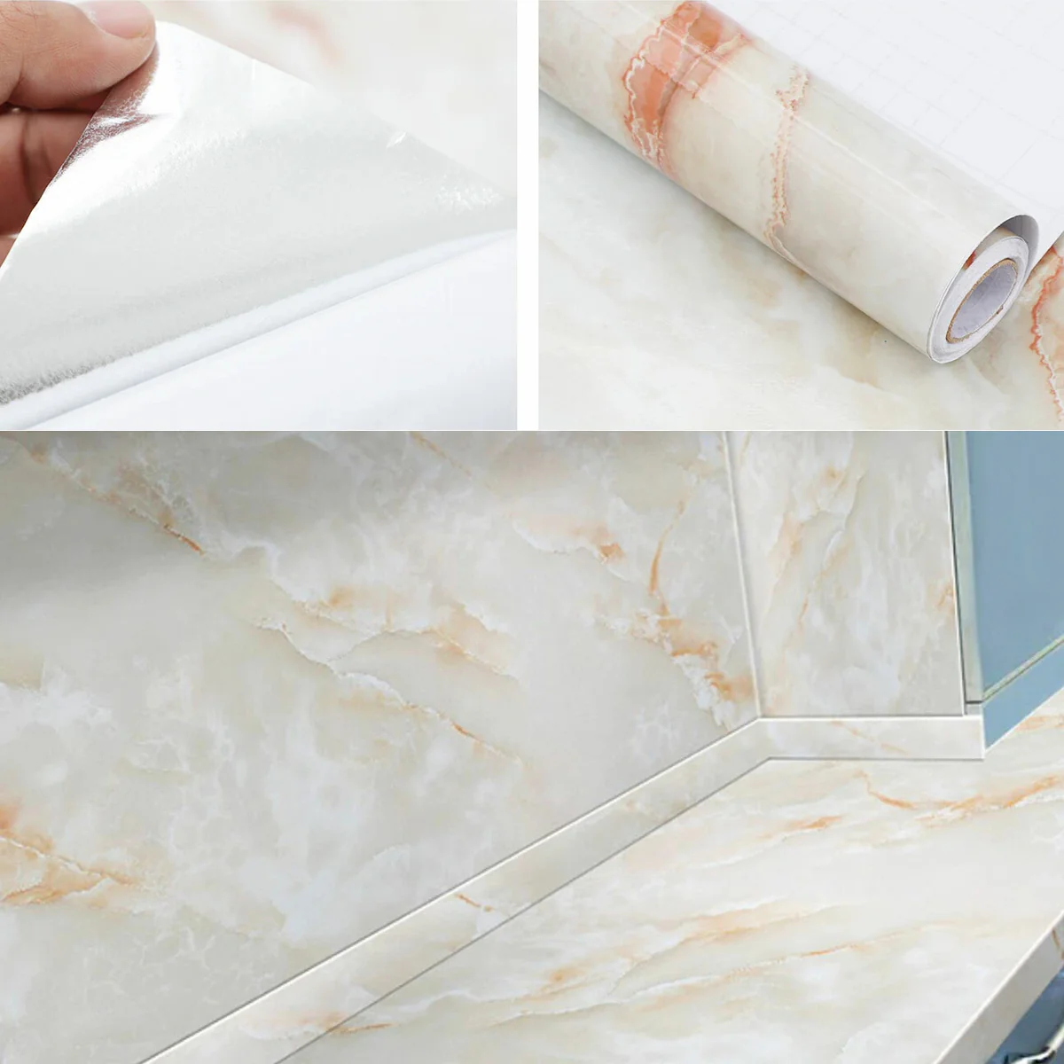 AM5867 Multi-Design Marble Foil Kitchen Stickers (60CM X 2M) - 1 Piece - Image 4