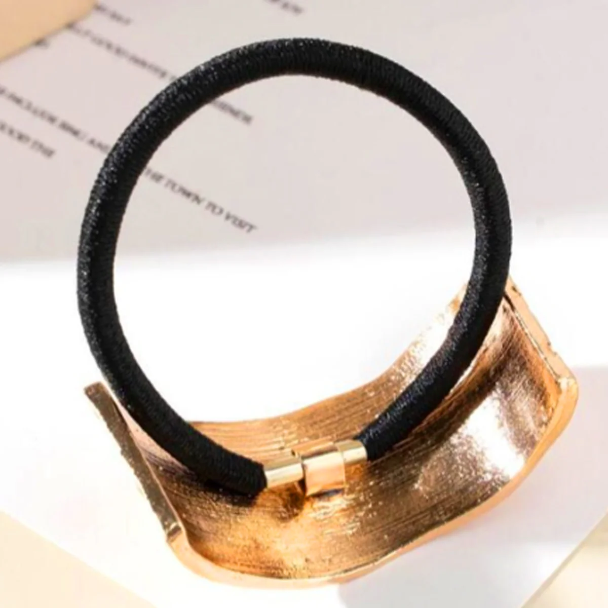 AM5875 Multidesign Women Luxe Golden Metallic Ponytail Holder Hairband - 1 Pcs - Image 3