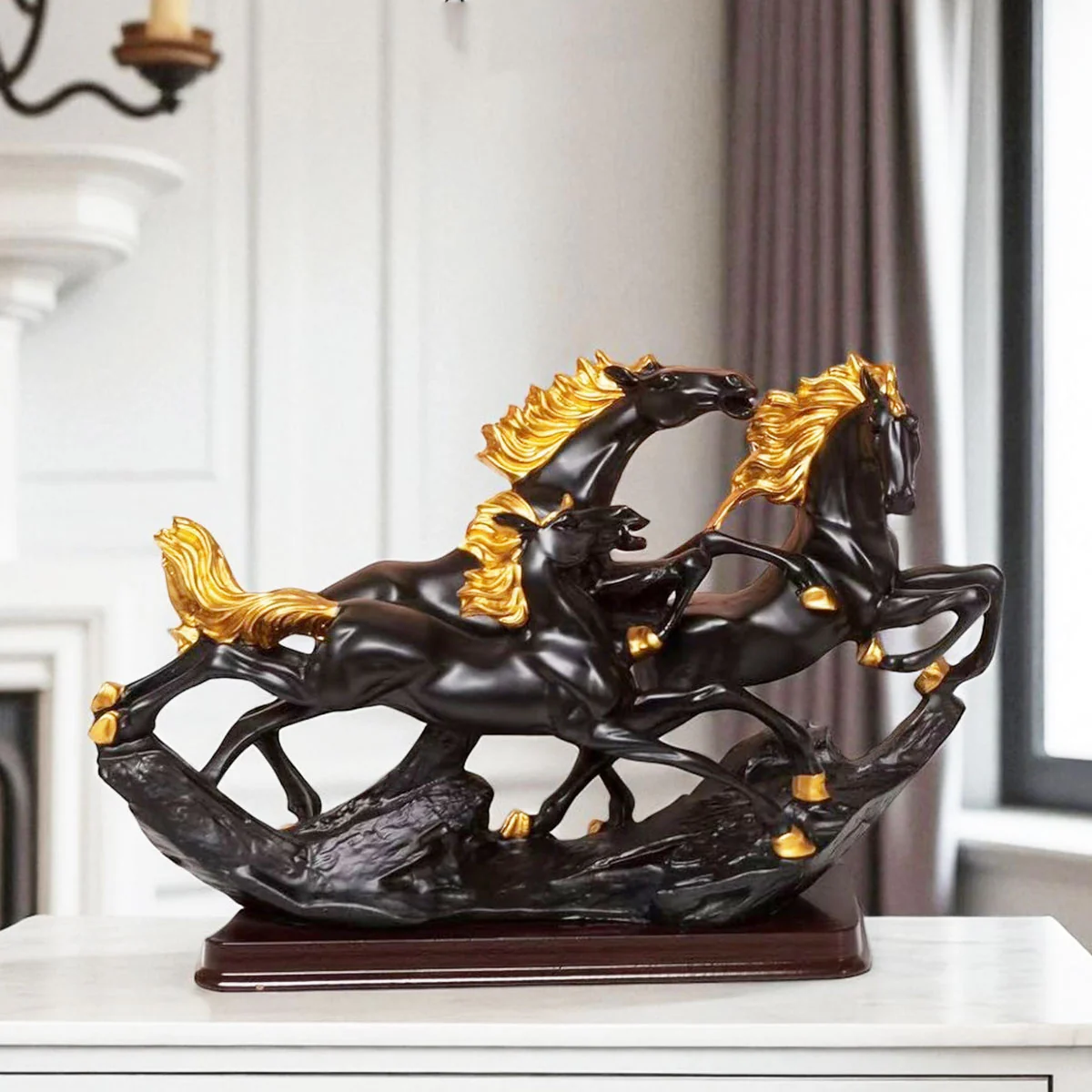 AM5935 Galloping Wild Horses Statue - Elegant Decor and Powerful Symbol - Image 2