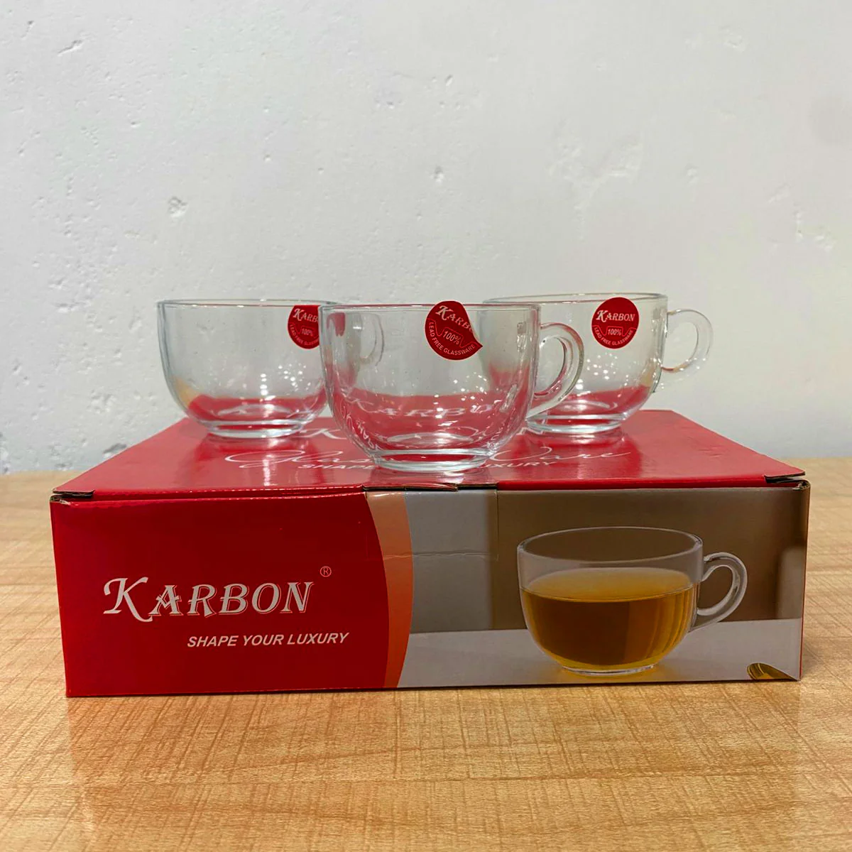 AM5976 Karbon Transparent Tea Cup Set of 6 Pcs - 150 ml - Image 3