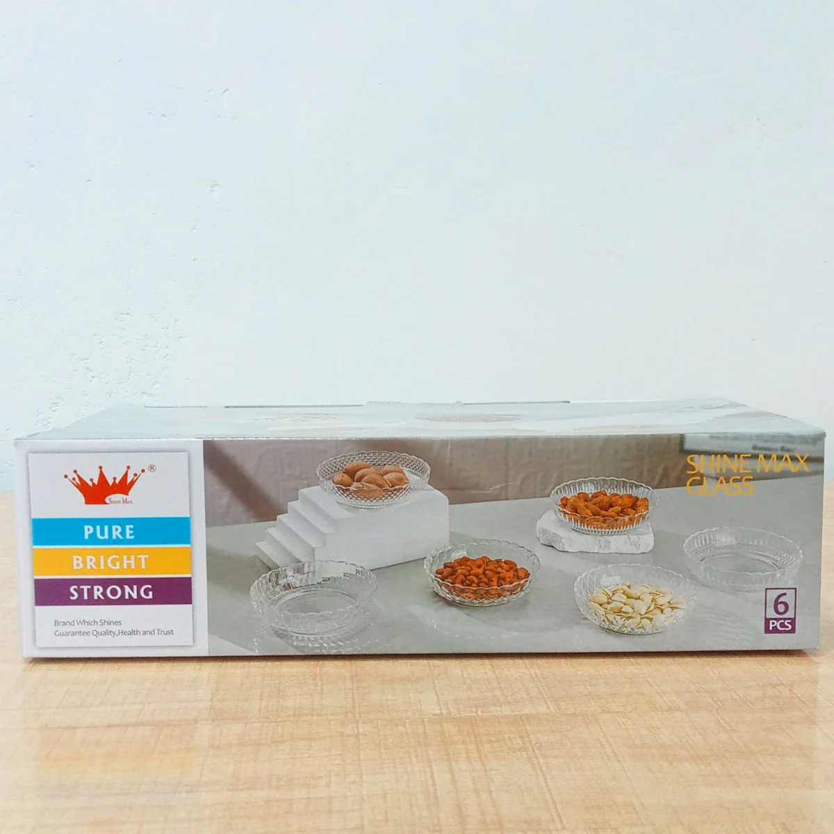 AM5977 Shine max Glass Plate (Multidesign) Set of 6pc -340ml - Image 9