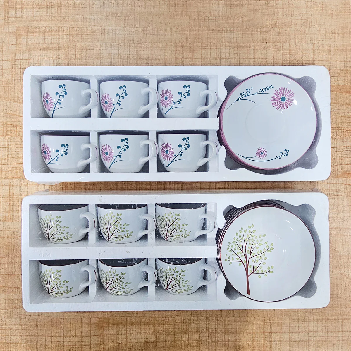 AM6002 Evanza Tableware Pearl & Oyster Cup & Saucer Set of 12 Pc - Image 3