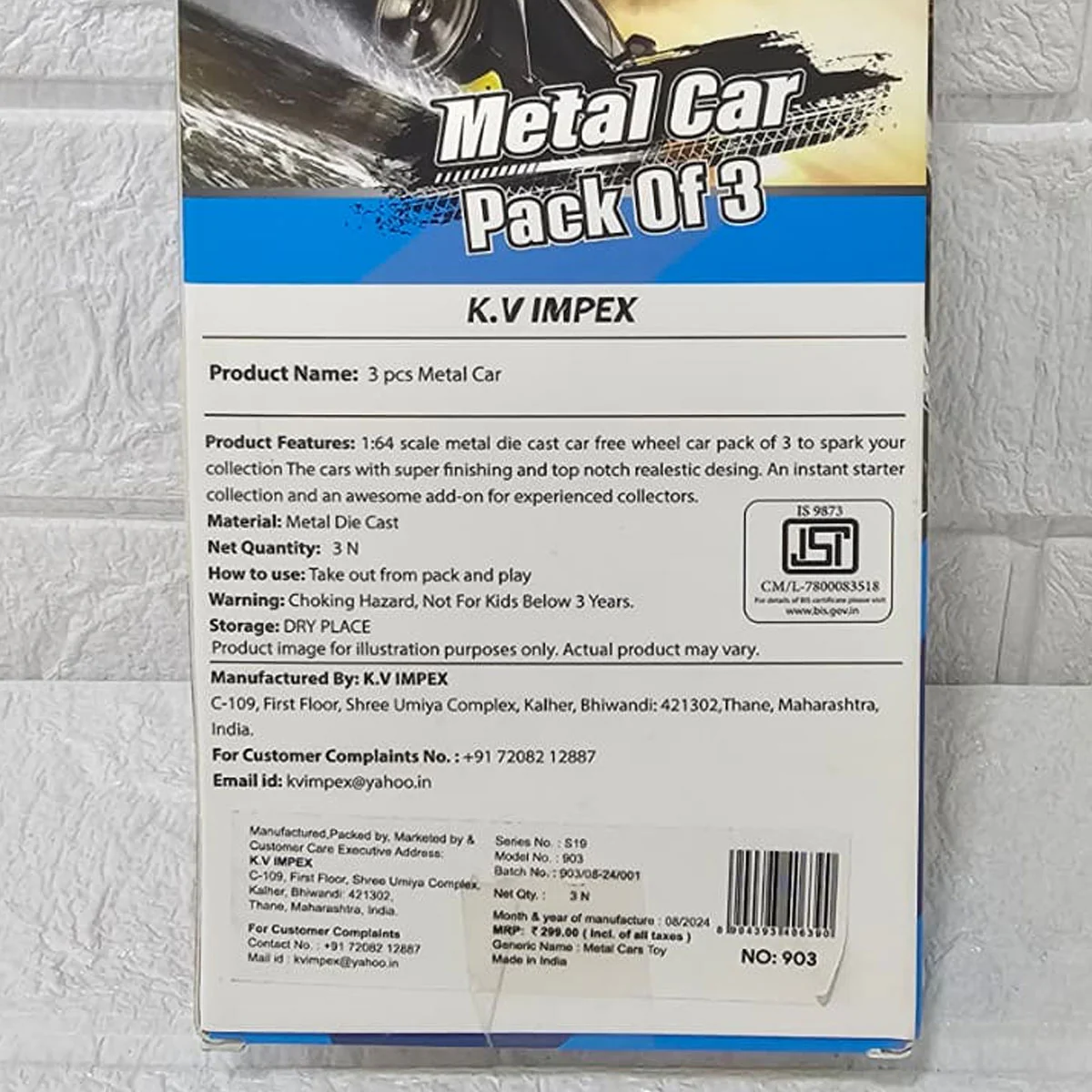 AM6045 Metal Die Cast Mini Racers Cars - 3pcs Toy Vehicles Play Set - Image 3