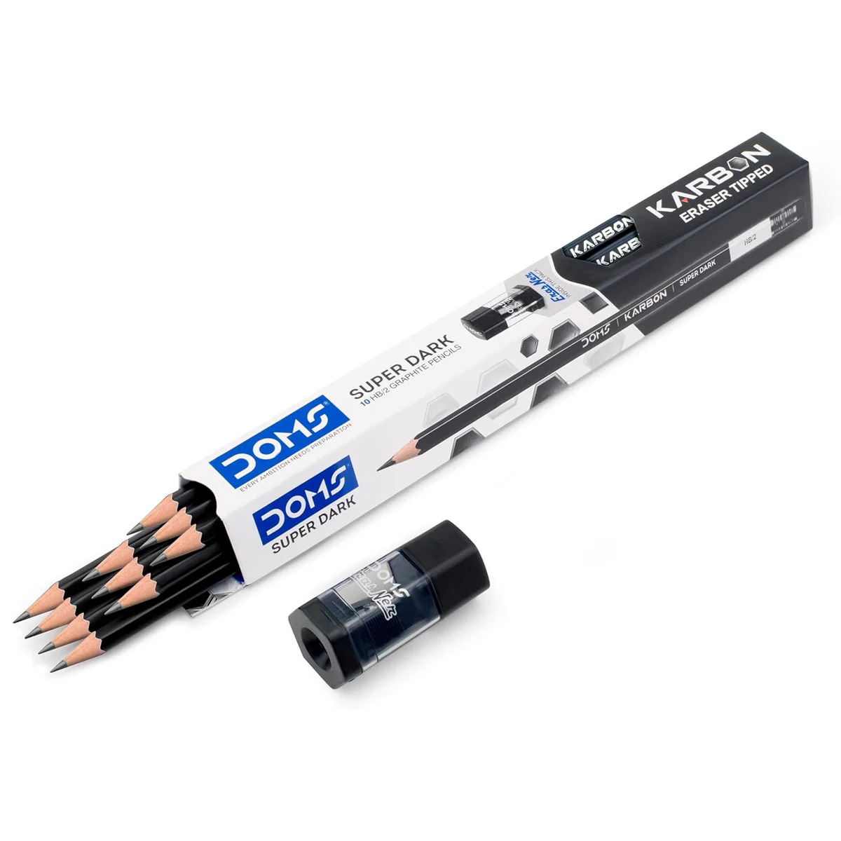 AM6064 DOMS Karbon Eraser Tipped Super Dark Pencil Pack of 1 (10 Pencils) - Image 4