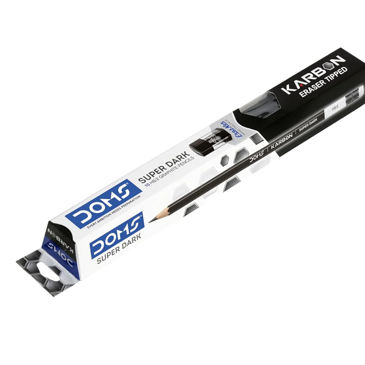 AM6064 DOMS Karbon Eraser Tipped Super Dark Pencil Pack of 1 (10 Pencils) - Image 6