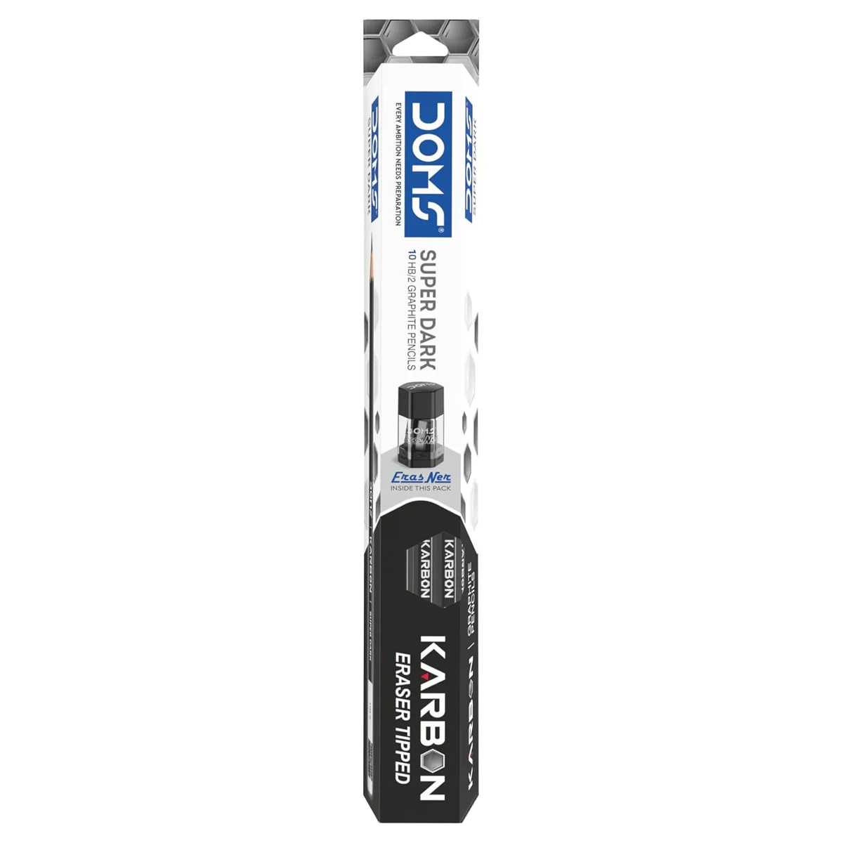 AM6064 DOMS Karbon Eraser Tipped Super Dark Pencil Pack of 1 (10 Pencils) - Image 7