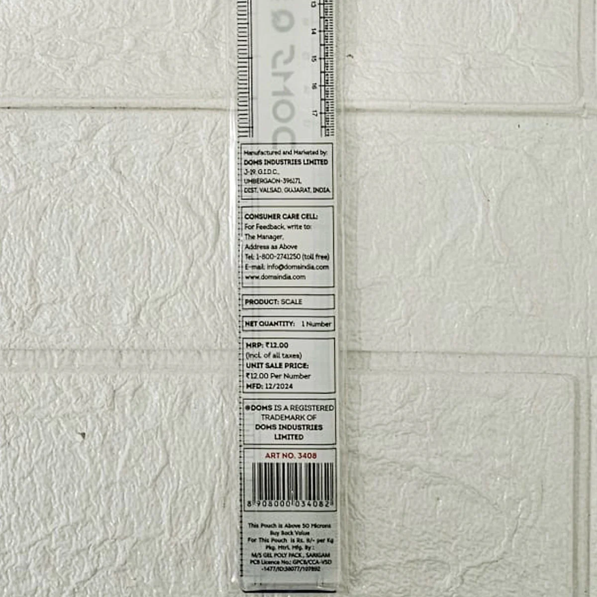 AM6072 Doms Q Series 30cm Transparent Scale - Image 2