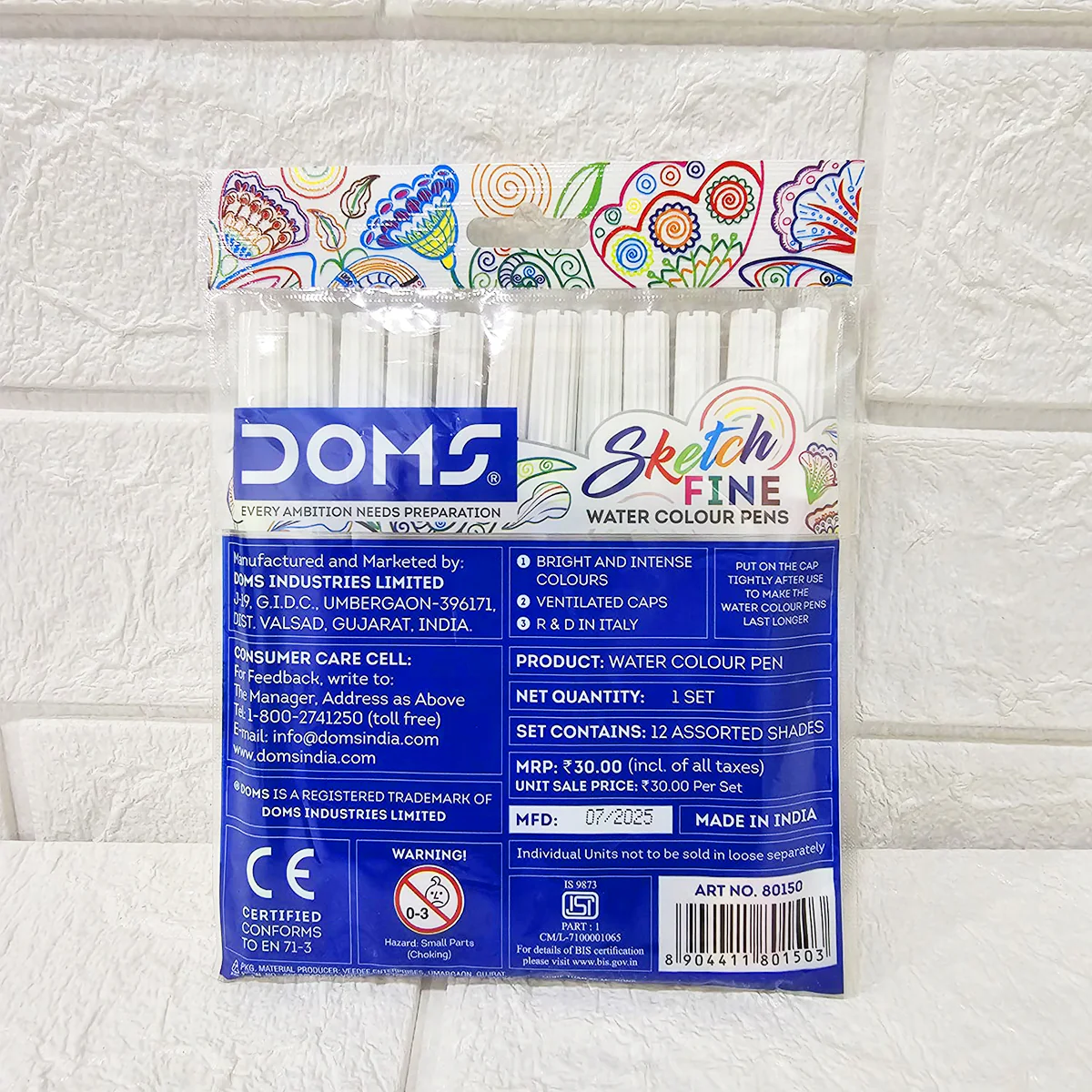 AM6098 DOMS Watercolour Sketch Pens | 12 Assorted Shades - Image 2