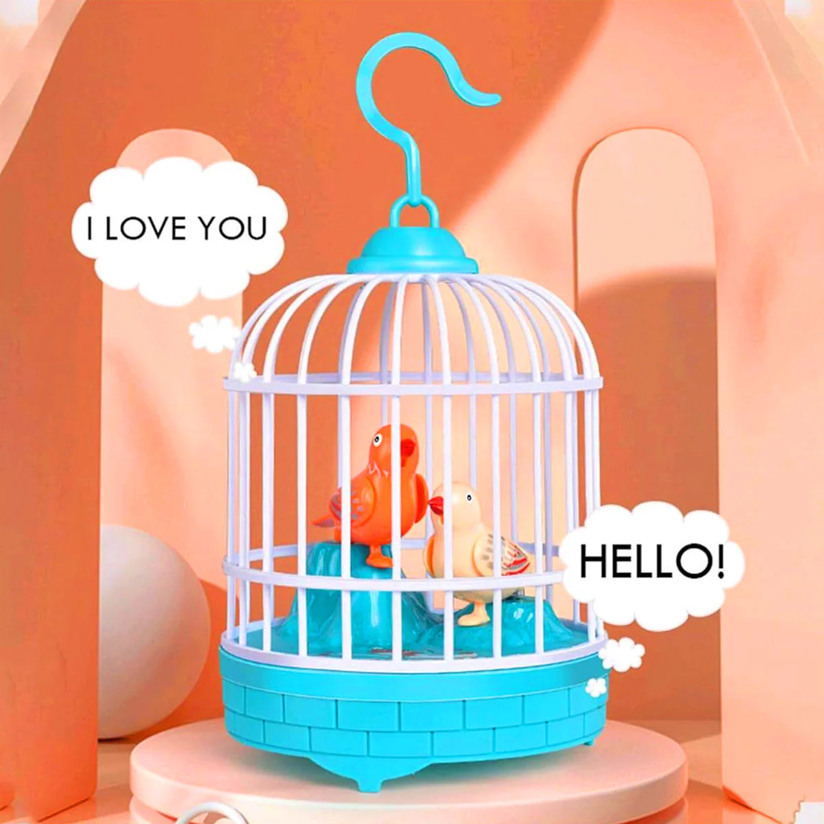 AM6123 Talking Bird Toy in Cage – Interactive Sound-Activated Toy That Repeats What You Say - Image 2