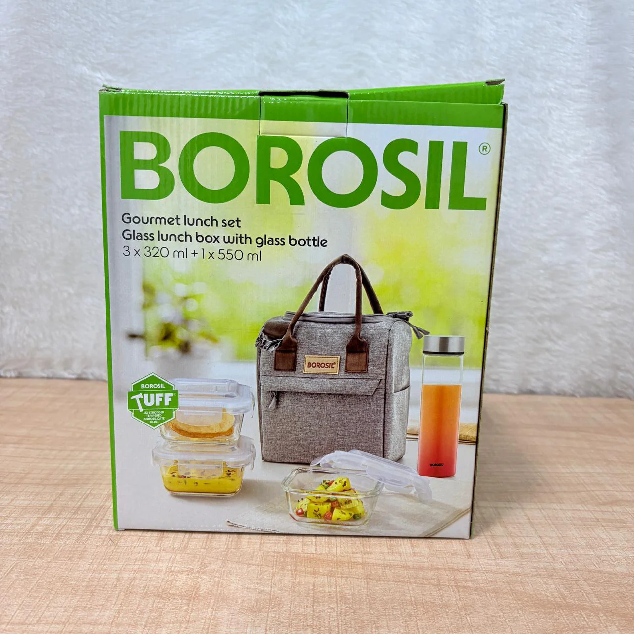 AM6174 Borosil Gourmet Square Glass Lunch Box Set - Image 9