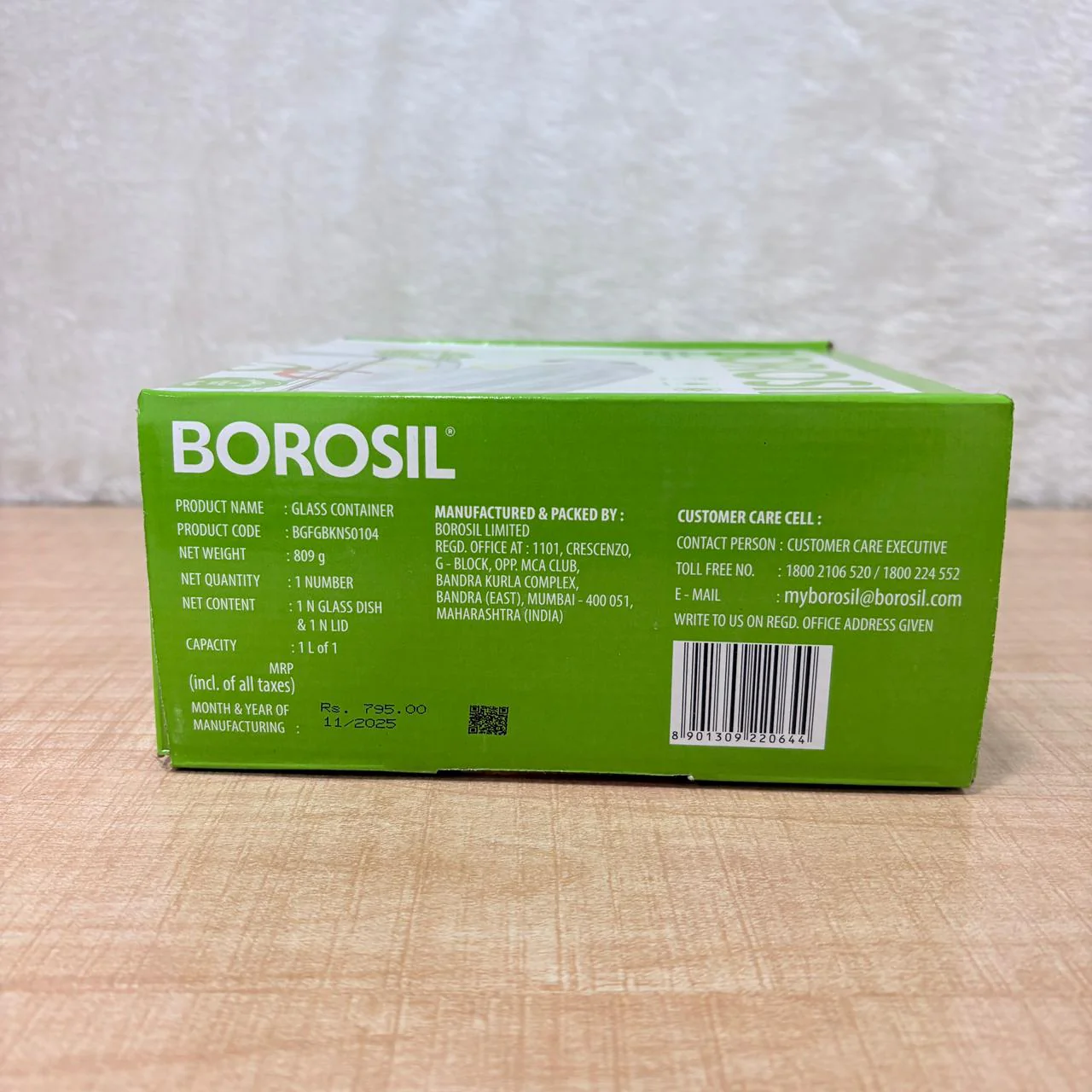AM6195 Borosil Klip N Store Square Glass Container - 1 Ltr with Air Tight Lid - Image 6