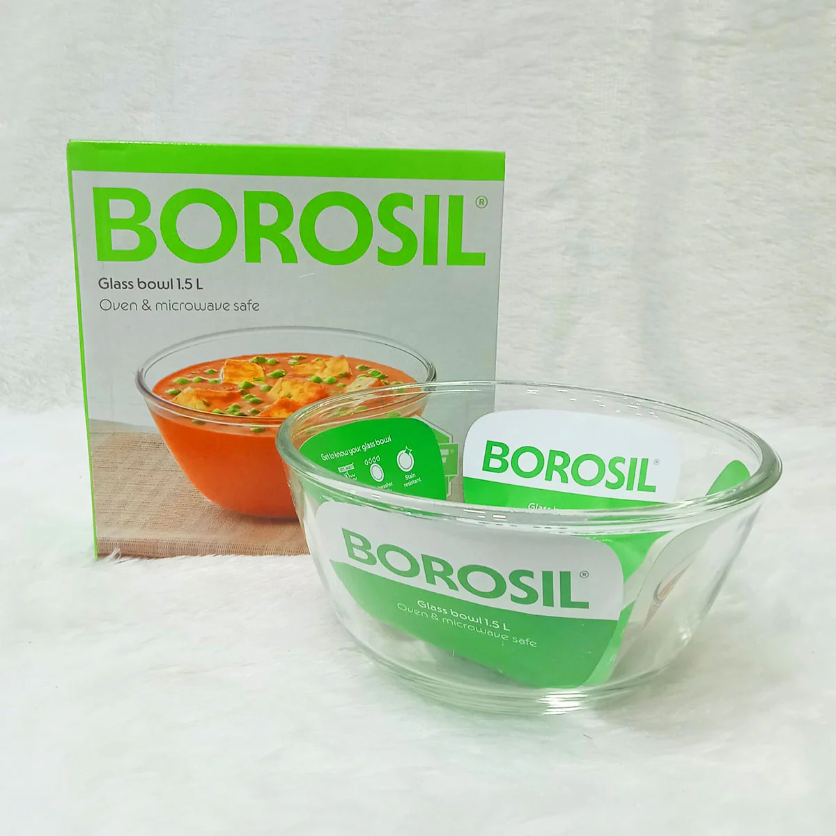 AM6207 Borosil Oven & Microwave Safe Glass Bowl - 1.5 Ltr