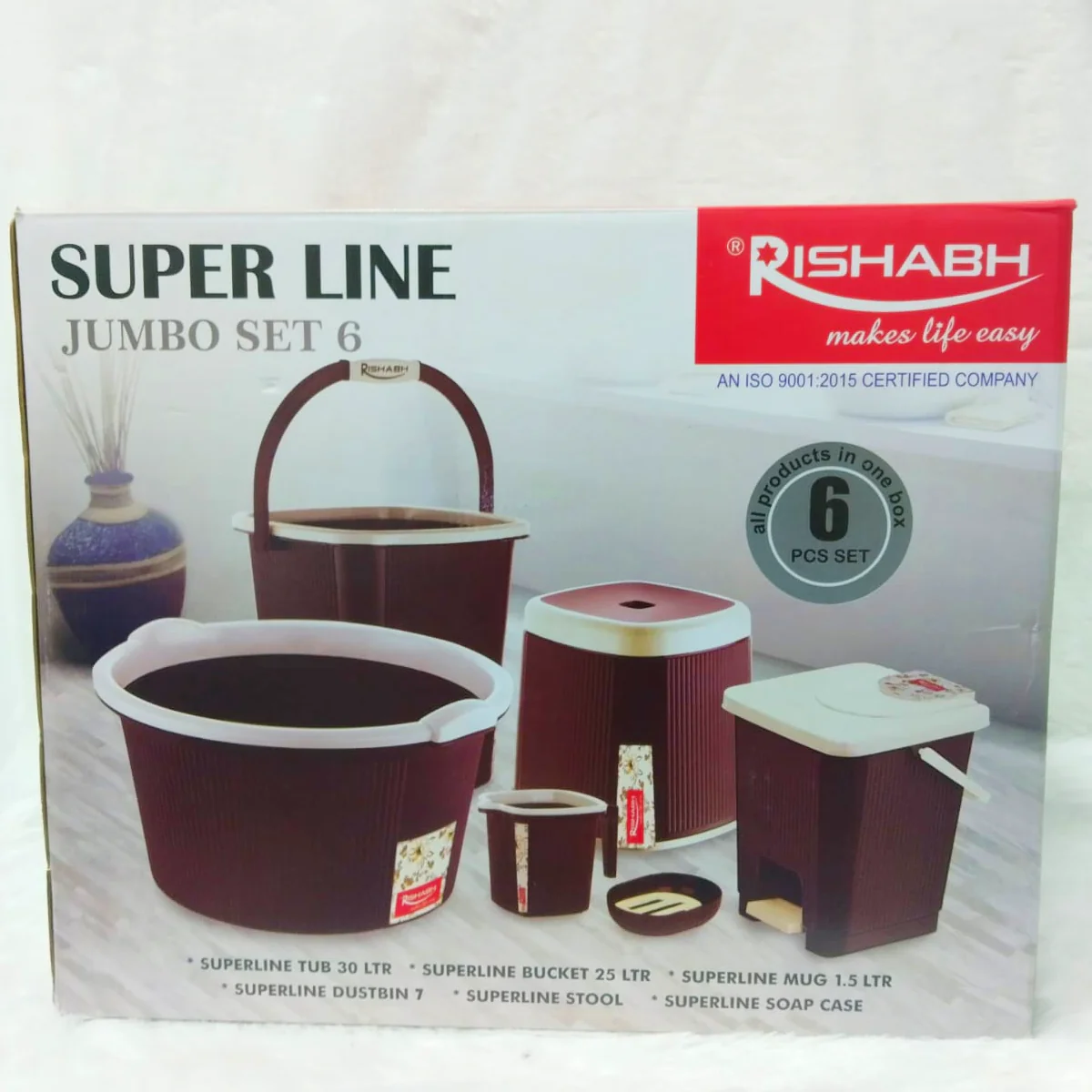AM6226 Rishabh Super Line Jumbo Set 6 β Premium Bathroom Utility Kit - Image 4