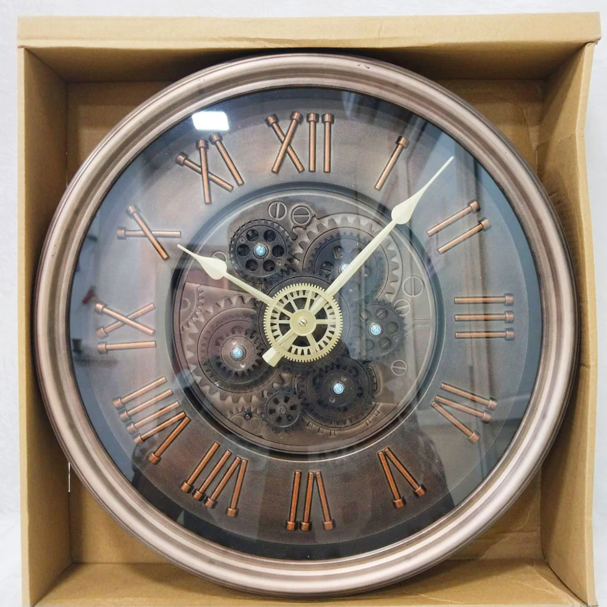 AM6251 Antique Copper Finish Skeleton Gear Wall Clock - Image 4