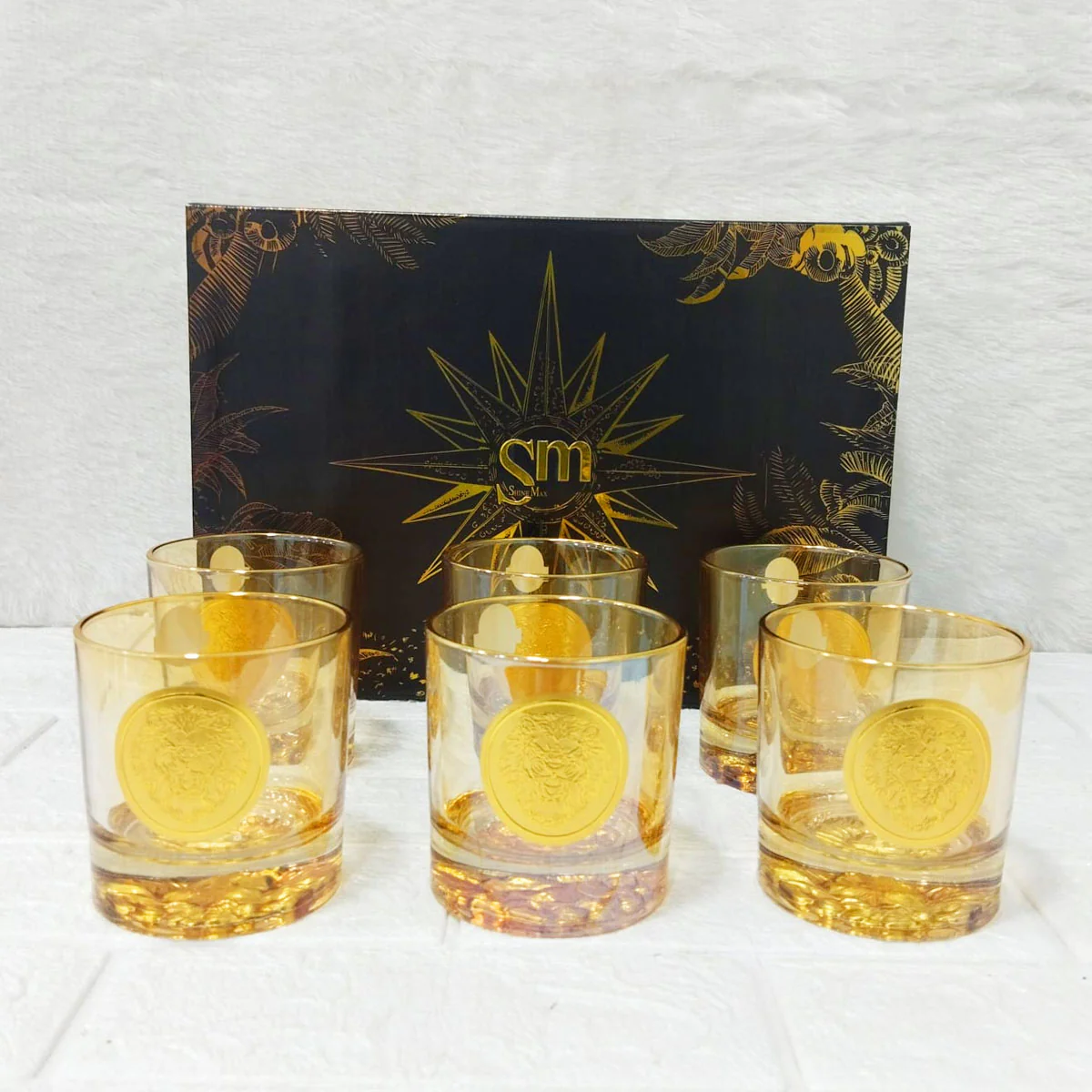 AM6274 Golden Lion Glass 6 pcs (Each 360ml) - Premium Luxury Drinkware - Image 4