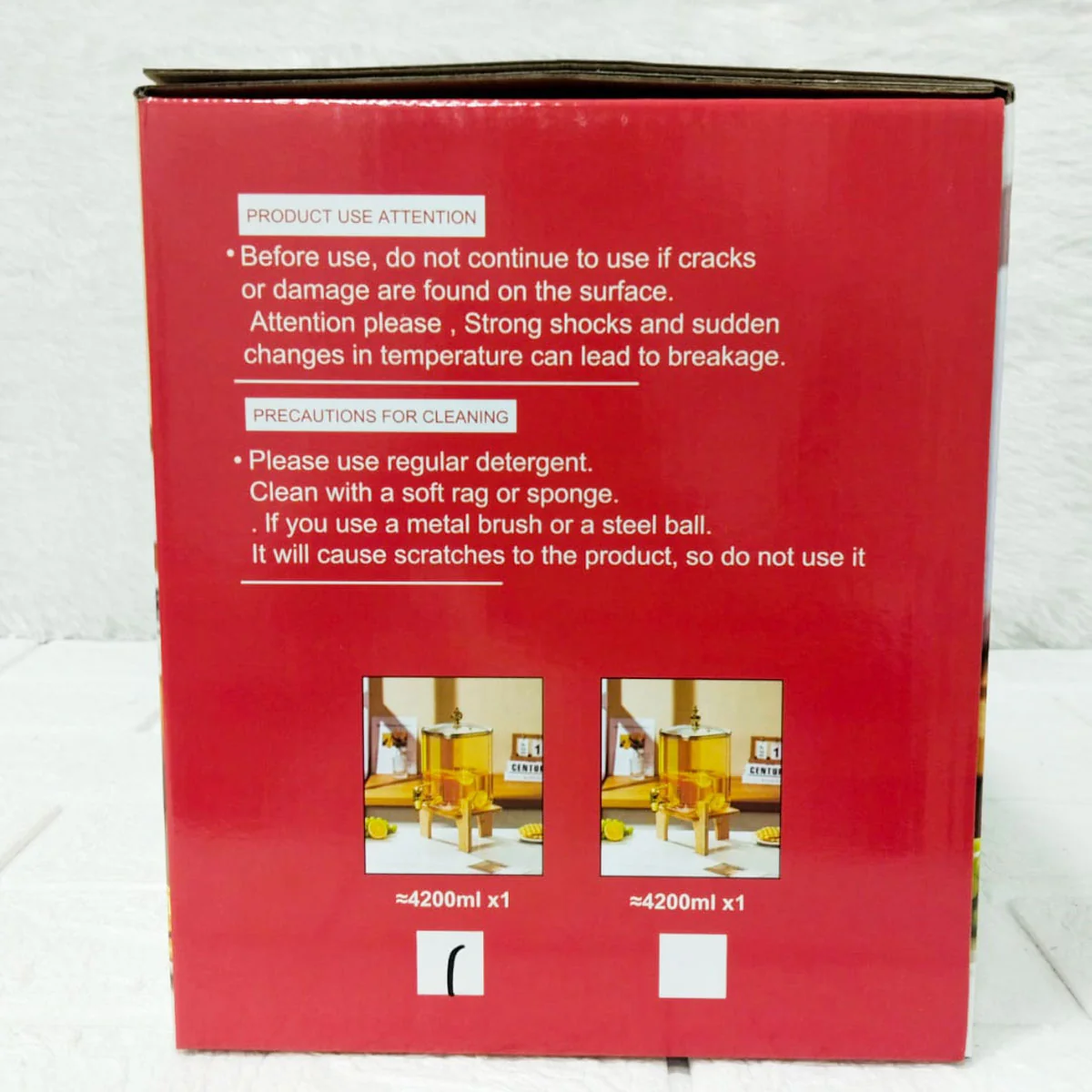 AM6276 High Borosilicate Glass Beverage Dispenser with Wooden Stand 4200 ml β 1 Piece Set - Image 5