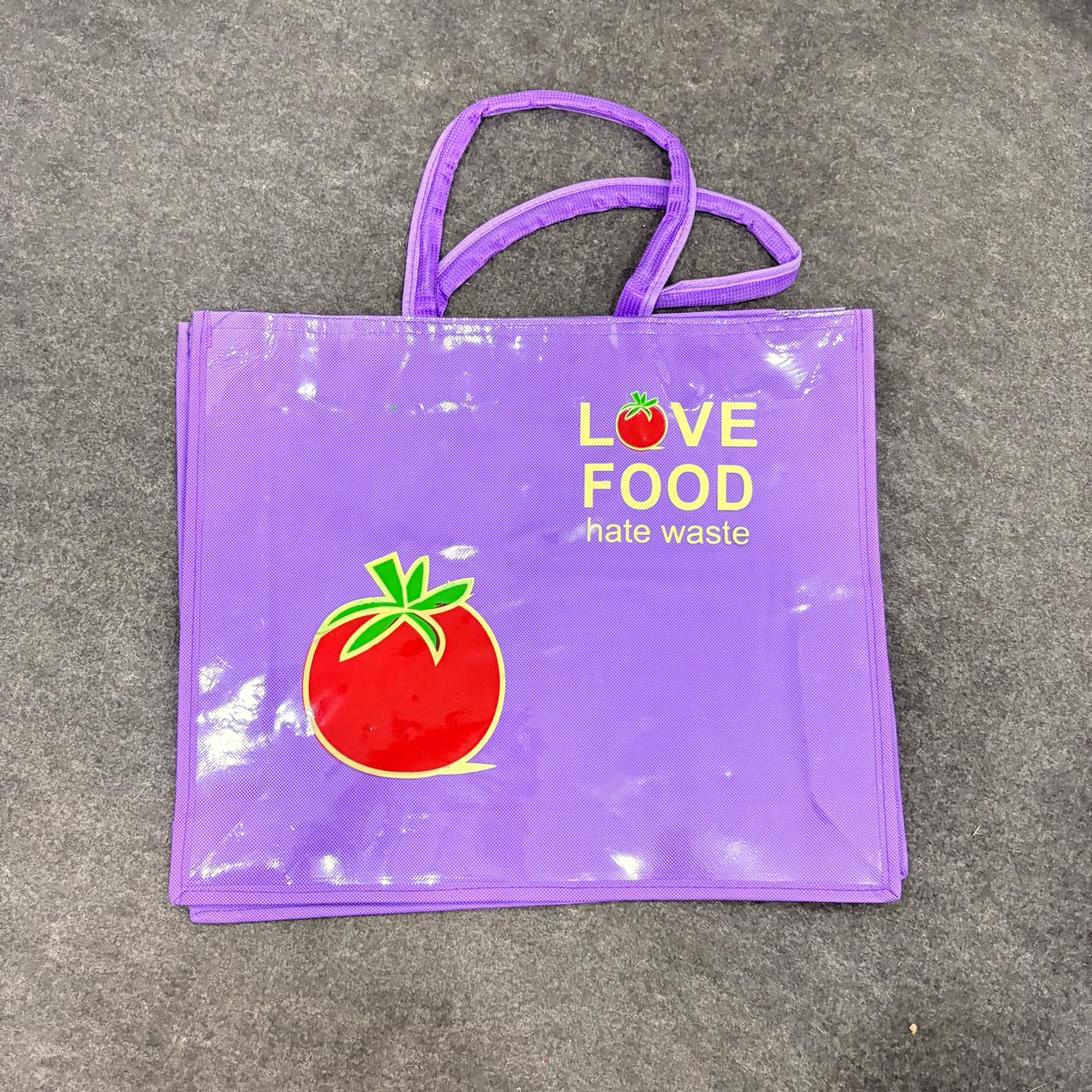 AM6281 Big Love Theme Pink Jute Bag - Reusable Shopping & Gift Carry Bag - Image 4
