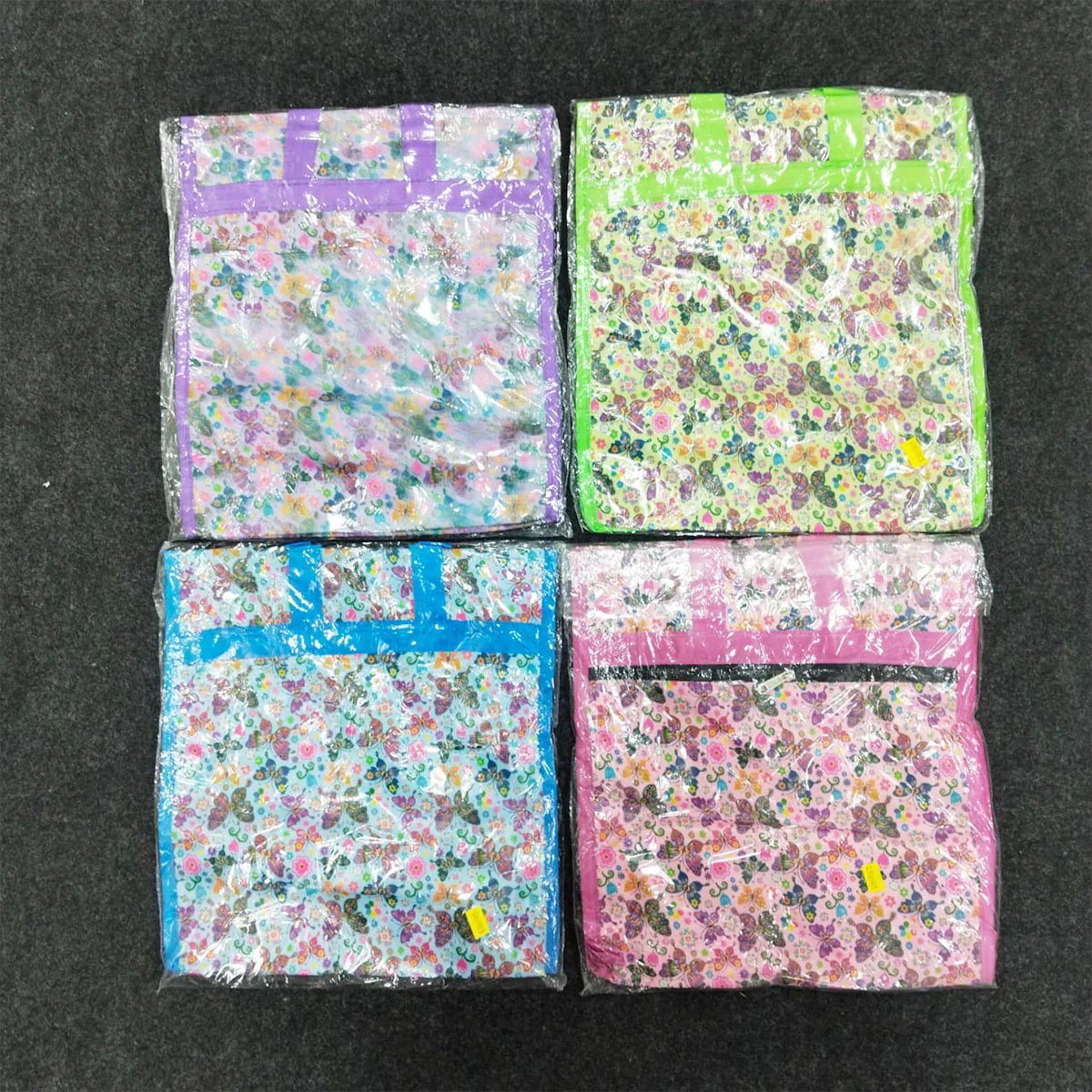 AM6283 Small Vibrant Butterfly Print Jute Bag - Zippered Multi-Purpose Shoulder Bag - Image 7