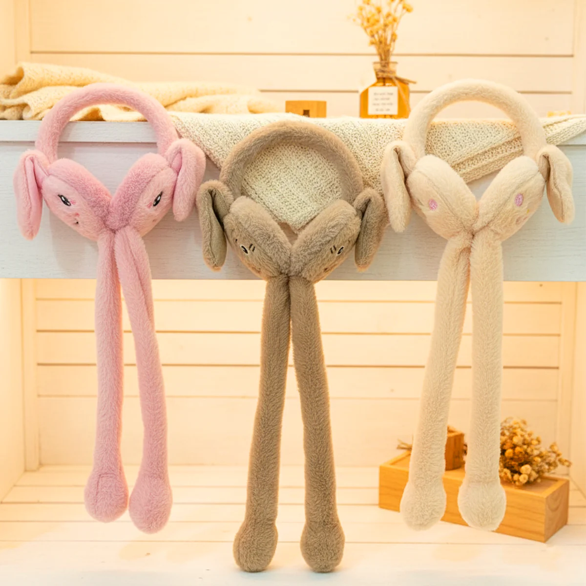 AM6290 LED Light-Up Bunny Plush Earmuffs for Kids – Warm & Fun Winter Ear Covers - Image 2