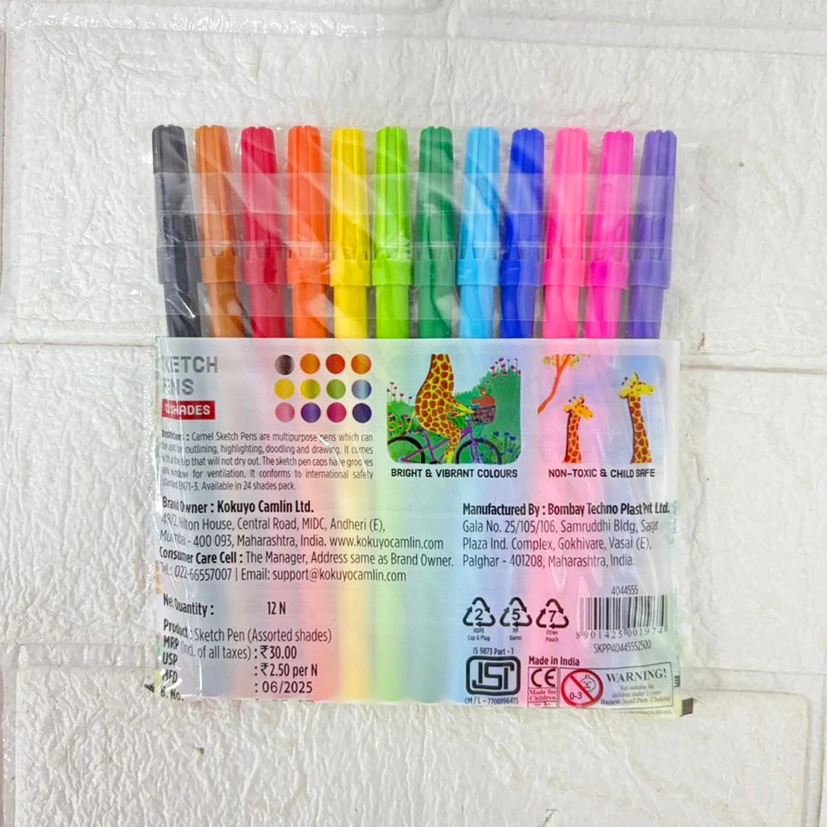 AM6292 Camel Bold Sketch Pens 12 Shades (Multicolor) - Image 4