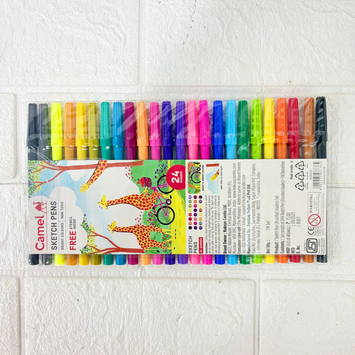 AM6293 Camel Bold Sketch Pens 24 Shades (Multicolor) - Image 4