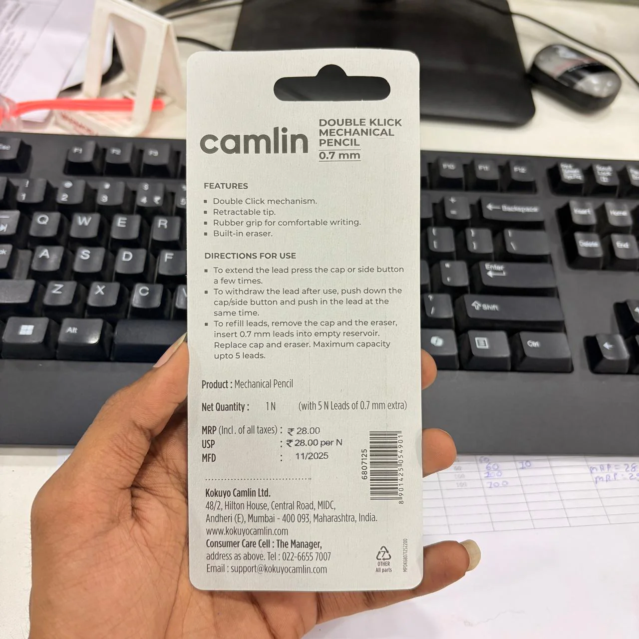 AM6294 Camlin Double Kilck Mechanical Pencil 0.7mm - Image 5