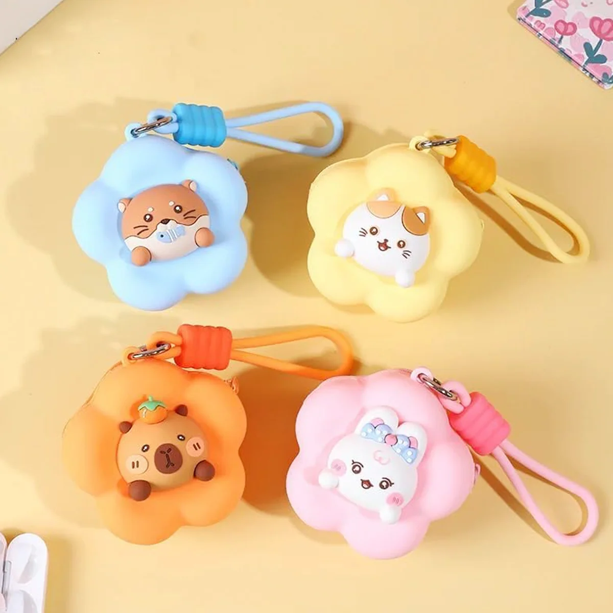 AM6301 Soft Silicone Coin Pouch – Cute Animal Design Mini Purse with Strap - Image 2
