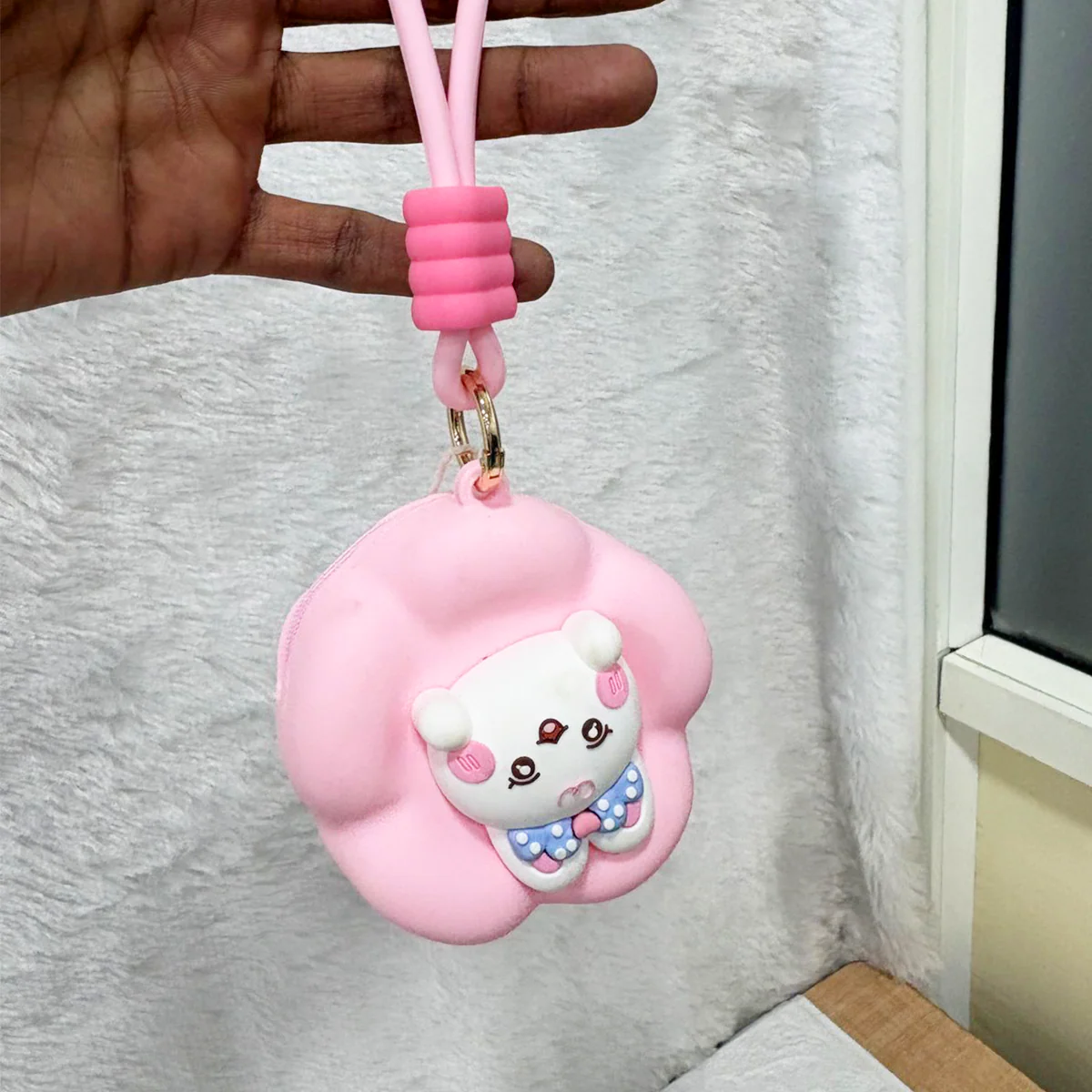 AM6301 Soft Silicone Coin Pouch – Cute Animal Design Mini Purse with Strap - Image 4