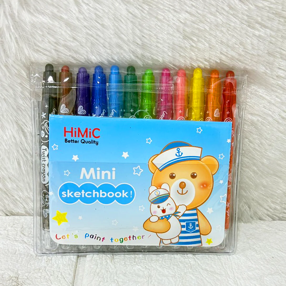 AM6309 Twist Crayons with Mini Sketchbook for Kids - 12 Colour - Image 3