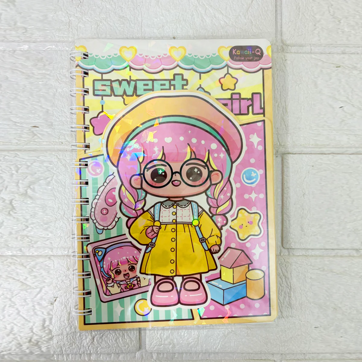 AM6311 Sweet Girl Spiral-Bound Holographic Notebook - 135x195mm - Image 3