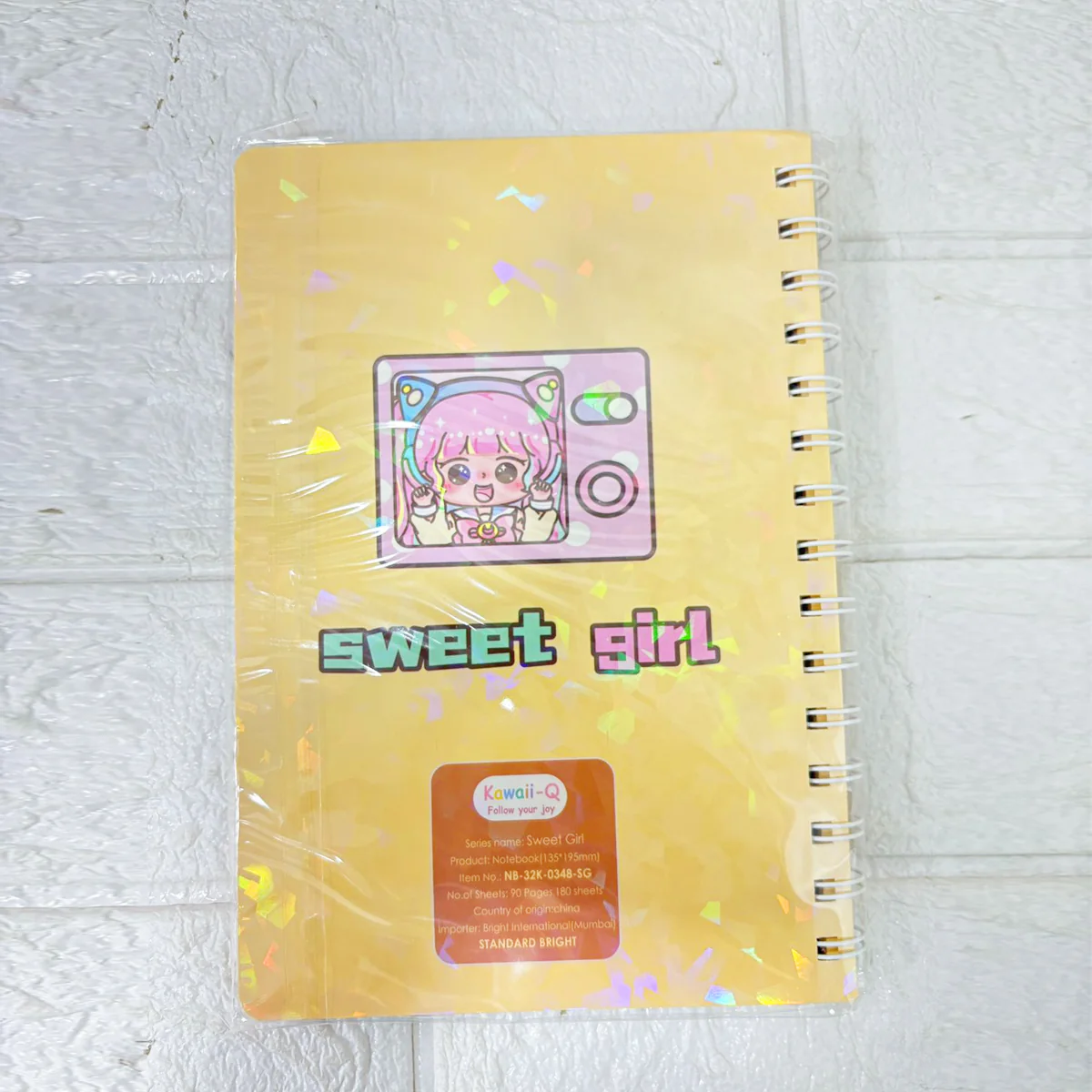 AM6311 Sweet Girl Spiral-Bound Holographic Notebook - 135x195mm - Image 4