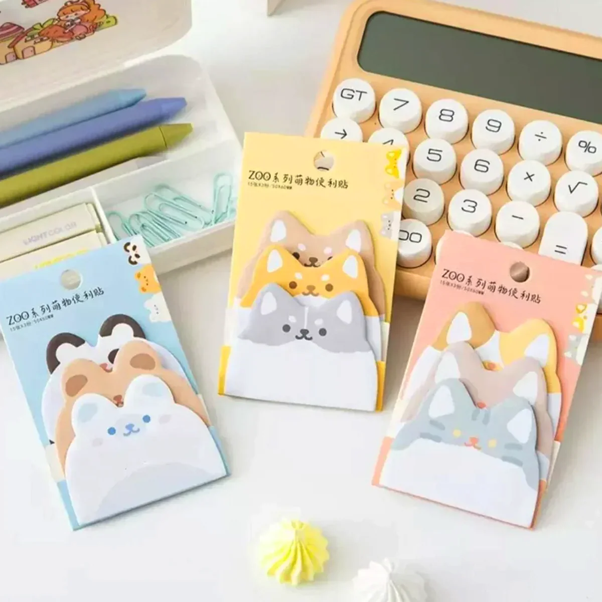 AM6316 Cute Animal Self-Sticky Notes - 1pc (50x60mm) for Students, Home, Office, and School - Image 5