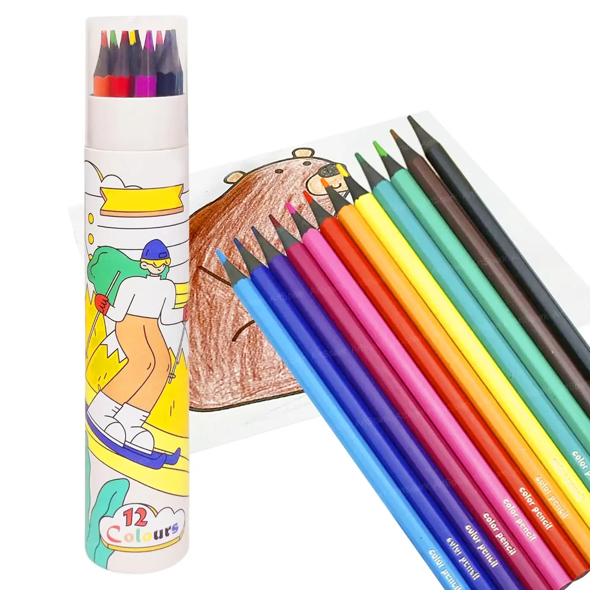 AM6317 12 Pcs Coloring Pencils Set - Color Pencil for Kids - Image 2