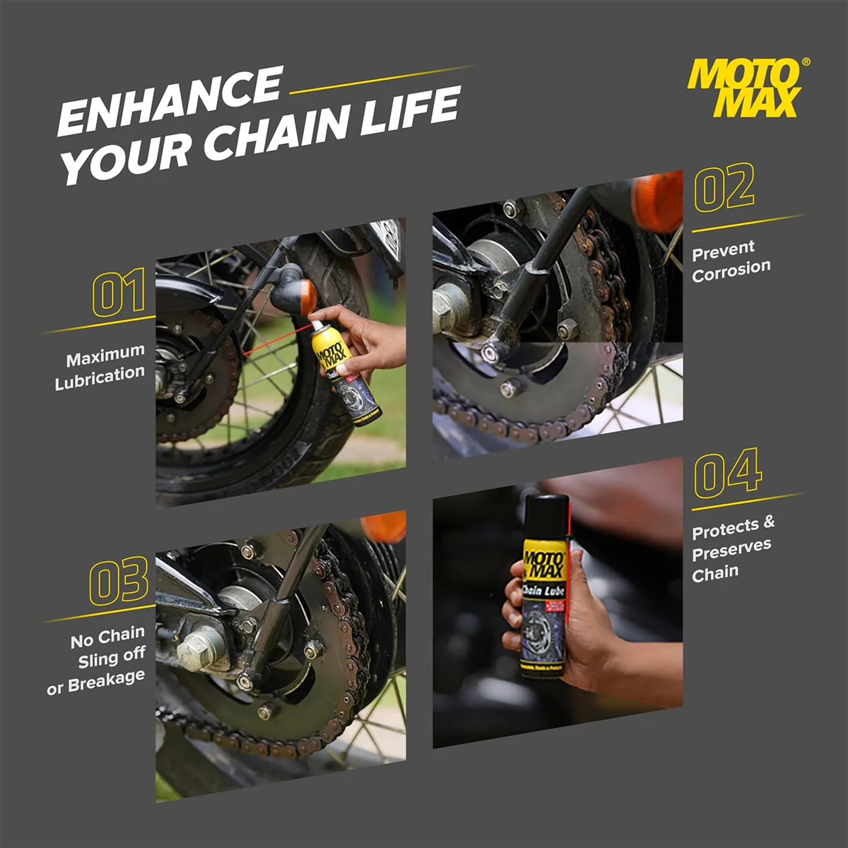AM6321 Motomax Chain Lube Aerosol Spray - 100ml - Image 4