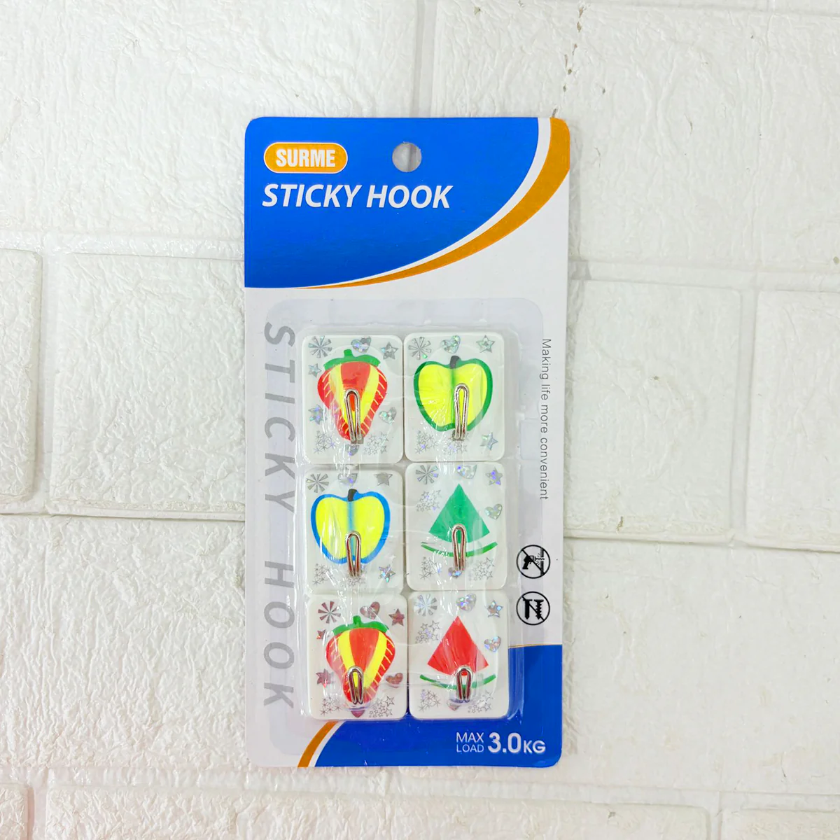 AM6360 Mix Fruit Design Heavy Duty Sticky Hooks (Pack of 6) - Image 3
