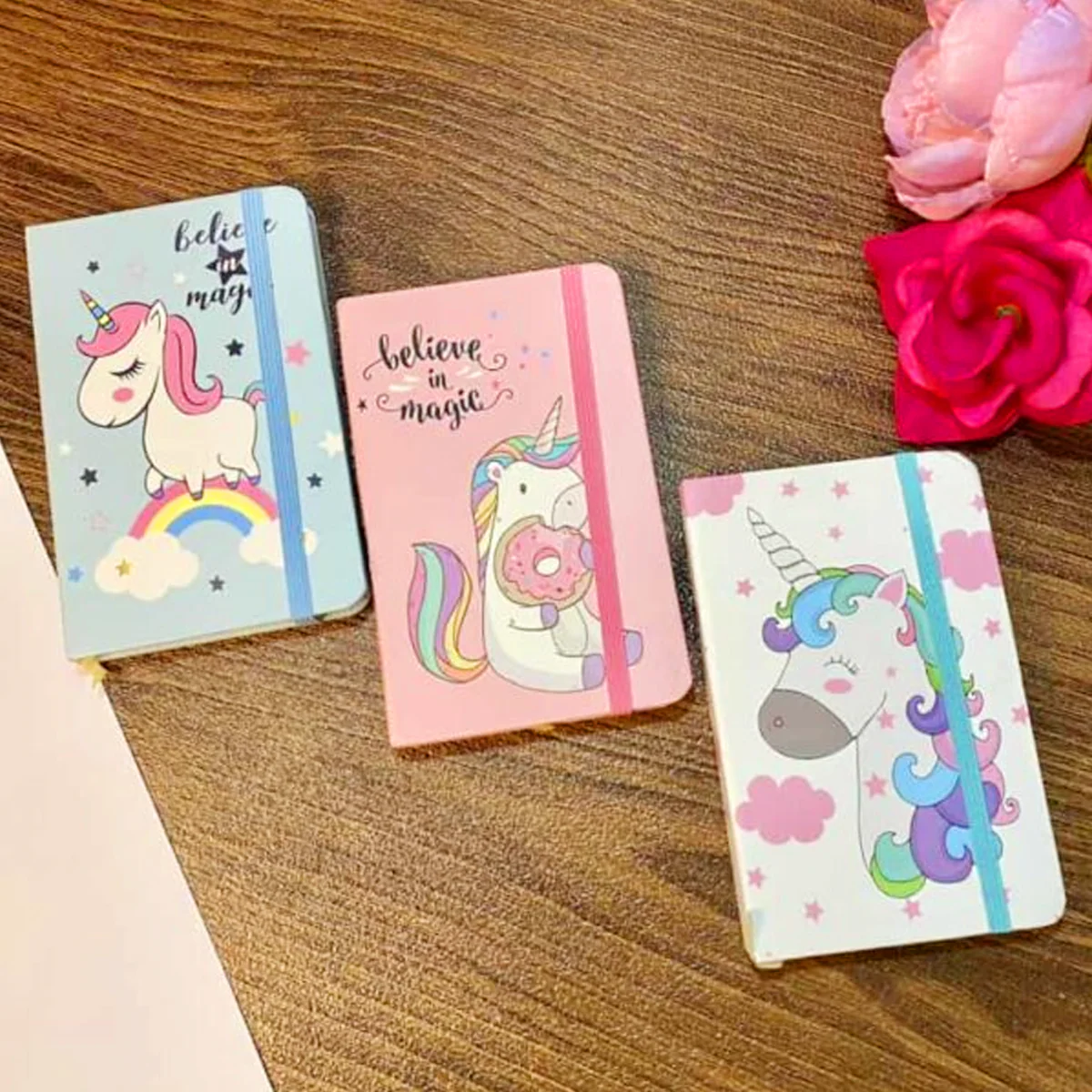 AM6368 Pocket Diary A7 Mini Notebook with Elastic Band Mix Design - Image 3