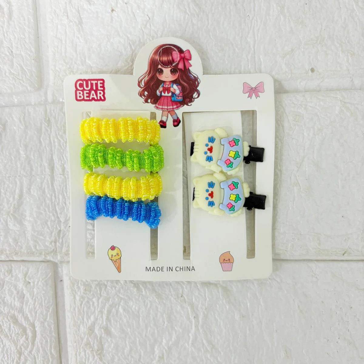 AM6375 Mix Colorful Fuzzy Hair Elastics and Cartoon Animal Hair Clip Set for Girls - Image 5