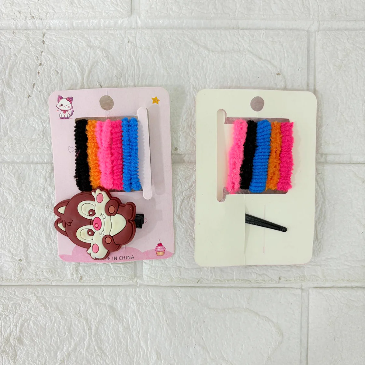 AM6375 Mix Colorful Fuzzy Hair Elastics and Cartoon Animal Hair Clip Set for Girls - Image 7