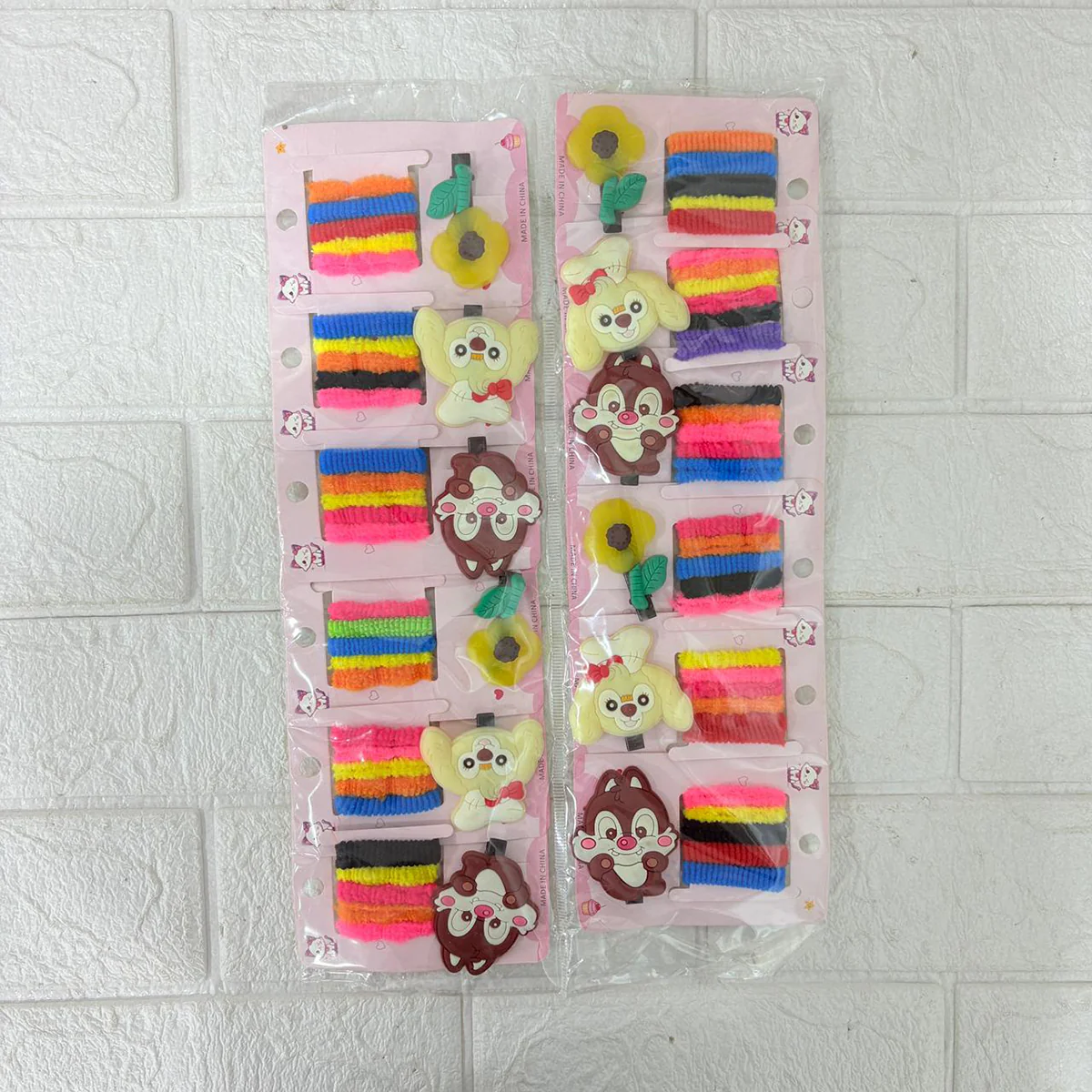 AM6375 Mix Colorful Fuzzy Hair Elastics and Cartoon Animal Hair Clip Set for Girls - Image 8