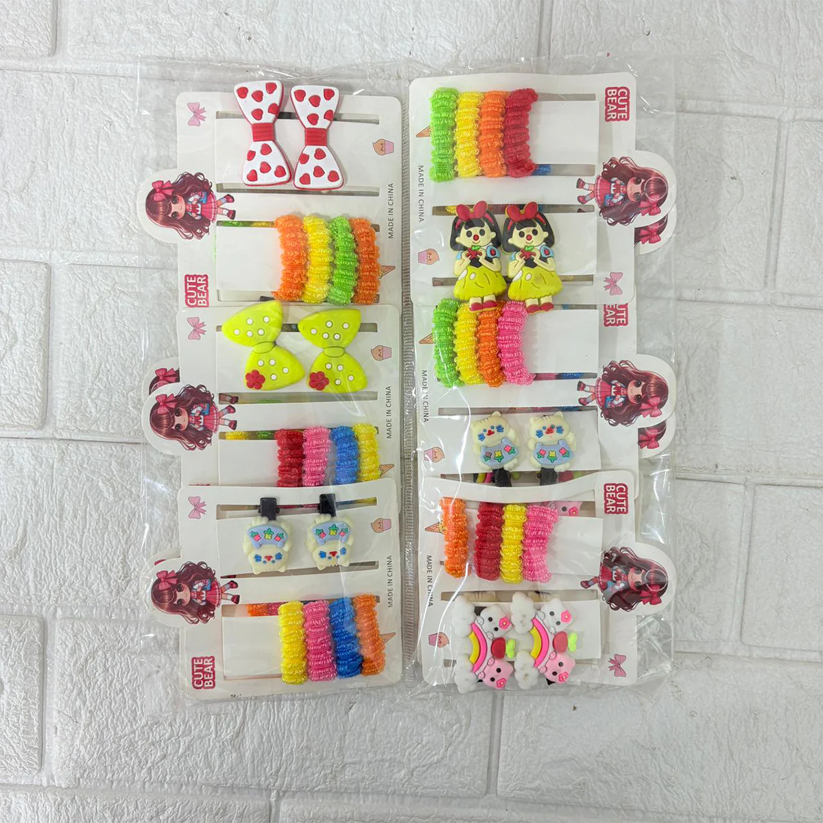 AM6375 Mix Colorful Fuzzy Hair Elastics and Cartoon Animal Hair Clip Set for Girls - Image 9