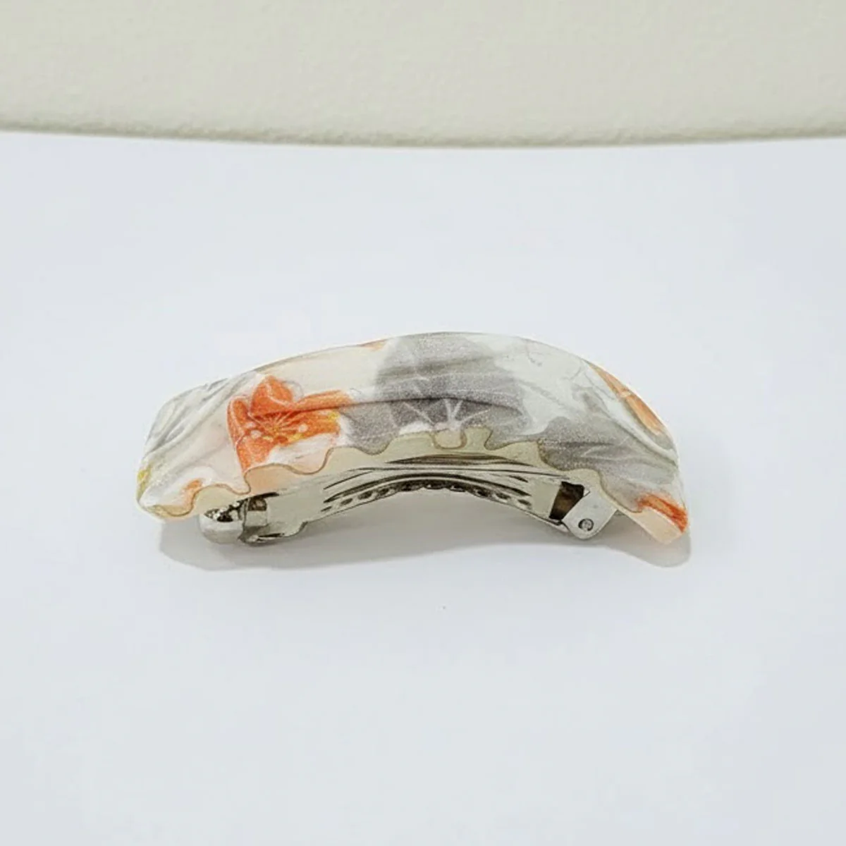 AM6394 Mix fabric-covered snap hair clip with a floral pattern - 1pc - Image 2