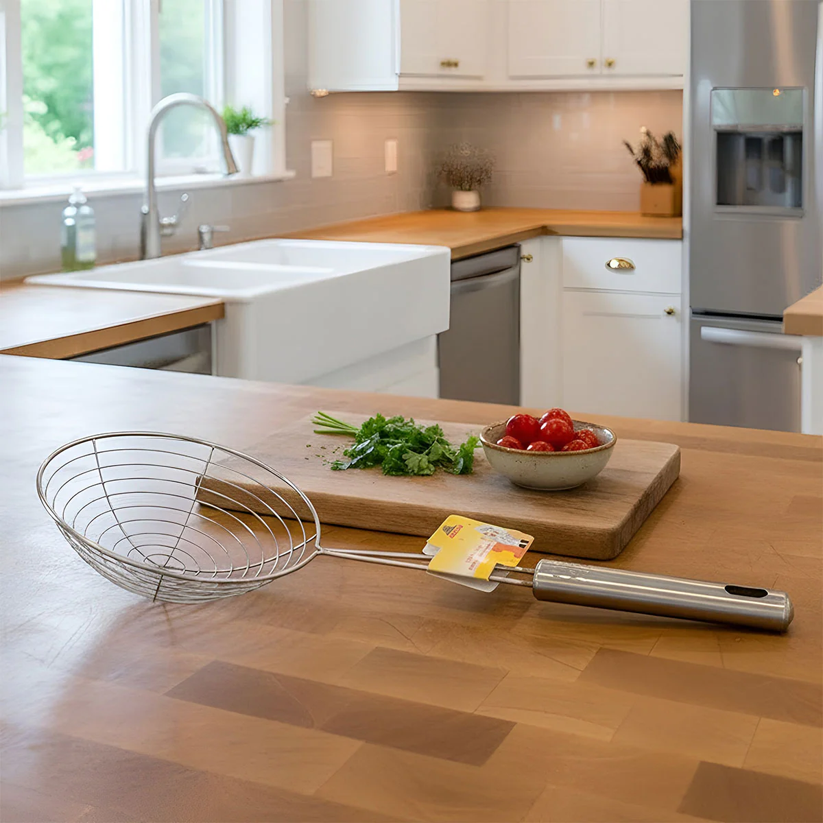 AM6471 Stainless Steel Strainer Deep Fry Jhara for Frying - 14inch - Image 2