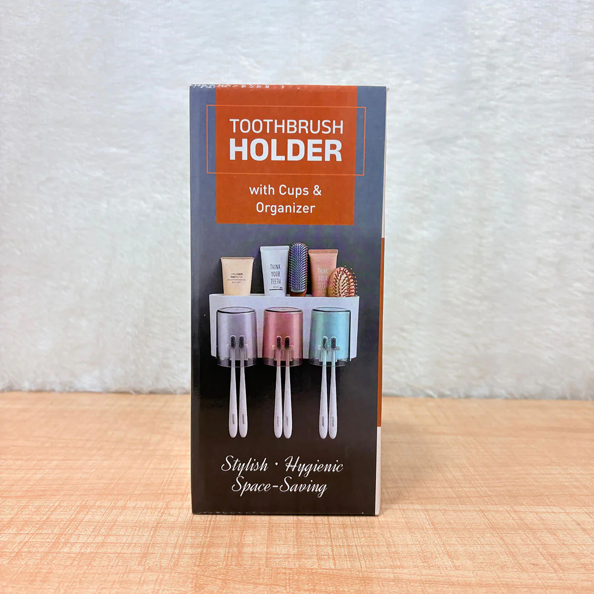 AM6481 3 Glass Toothbrush Holder with Dual Cups and Organizer - Image 6